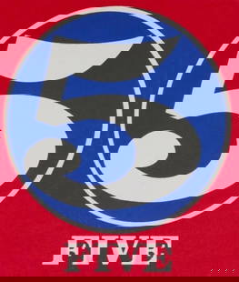 Robert Indiana - Five: Artist: Robert Indiana Title: Five Year: 1968 Dimensions: 5in. by 4.25in. Edition: From the limited edition Medium: Original serigraph on paper Condi