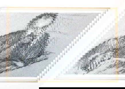 Edgar Degas (After) - Portrait de Duranty: Artist: Edgar Degas (After) Title: Portrait de Duranty Year: 1879 Dimensions: 16in. by 20in. Edition: 70 From the rare limited edition of 250 Publisher: Demotte