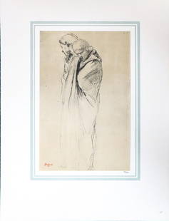 Edgar Degas (After) - Etude de deux figures drapees: Artist: Edgar Degas (After) Title: Etude de deux figures drapees Year: 1866 Dimensions: 16in. by 20in. Edition: 70 From the rare limited edition of 250 Publisher:</