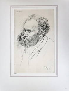 Edgar Degas (After) - Portrait de Manet: Artist: Edgar Degas (After) Title: Portrait de Manet Year: 1866 Dimensions: 16in. by 20in. Edition: 70 From the rare limited edition of 250 Publisher: Demotte E