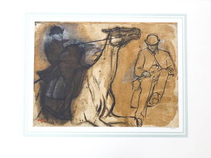 Edgar Degas (After) - duex lads a cheval: Artist: Edgar Degas (After) Title: duex lads a cheval Year: 1867 Dimensions: 16in. by 20in. Edition: 70 From the rare limited edition of 250 Publisher: Demotte