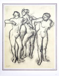 Edgar Degas (After) - Trois danseuses nues: Artist: Edgar Degas (After) Title: Trois danseuses nues Year: 1895 Dimensions: 16in. by 20in. Edition: 70 From the rare limited edition of 250 Publisher: Demott