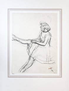 Edgar Degas (After) - Danseus assise: Artist: Edgar Degas (After) Title: Danseus assise Year: 1880 Dimensions: 16in. by 20in. Edition: 70 From the rare limited edition of 250 Publisher: Demotte Edit