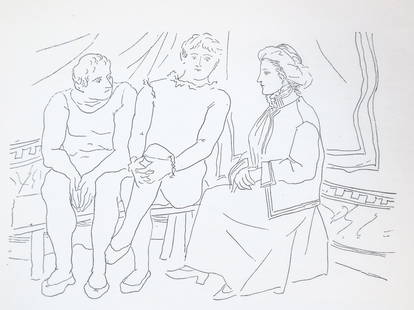 Pablo Picasso - Nu (After): Artist: Pablo Picasso Title: Nu Dimensions: 6in. by 4.5in. Edition: From the rare limited edition Suite: Pablo Picasso by Eugenio D'Ors Medium: Lithograph on p