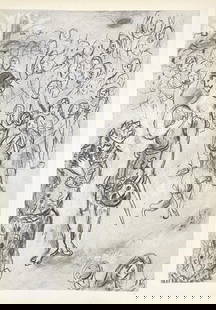 Marc Chagall - Plate 5 From Dessins Pour La Bible: Artist: Marc Chagall Title: Plate 5 From Dessins Pour La Bible Year: 1960 Dimensions: 14.25in. by 10.5in. Edition: From the rare limited edition Publisher: Edit