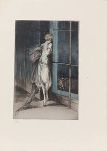 Louis Icart - City View from "L'ingenue Libertine": Artist: Louis Icart Title: City View from "L'ingenue Libertine" Year: 1926 Dimensions: 9.75in. by 12.75in. Edition: From the rare limited edition of 500 Suite: