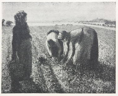 Camille Pissarro (After) - La Recolte: Artist: Camille Pissarro (After) Title: La Recolte Year: 1906 Dimensions: 10in. by 7 3/4in. Edition: From the rare limited edition Publisher: H. Floury Paris