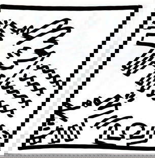 Keith Haring - Untitled (Flying Dogs): Artist: Keith Haring Title: Untitled (Flying Dogs) Year: 1982 Dimensions: 9in. by 9in. Edition: From the limited edition of 2000 Publisher: Tony Shafrazi Gallery New York</