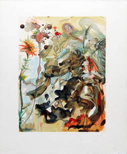 Salvador Dali - The Apparition of St. James: Artist: Salvador Dali Title: The Apparition of St. James Year: 1964 Dimensions: 13in. by 10.25in. Edition: One-of-a-kind work of art Suite: The Divine Comedy Mediu