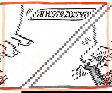 Keith Haring - Untitled: Artist: Keith Haring Title: Untitled Year: 1990 Dimensions: 8.75in. by 10.25in. Edition: From the rare limited edition of 500 Publisher: Bebert Publishing House Su