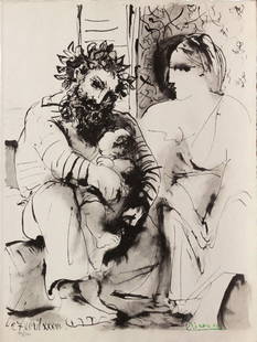 Pablo Picasso (After) - Scene de Famille: Artist: Pablo Picasso (After) Title: Scene de Famille Year: 1967 Dimensions: 21 1/2in. by 16 1/2in. Edition: From the rare limited edition of 500 Publisher: Au
