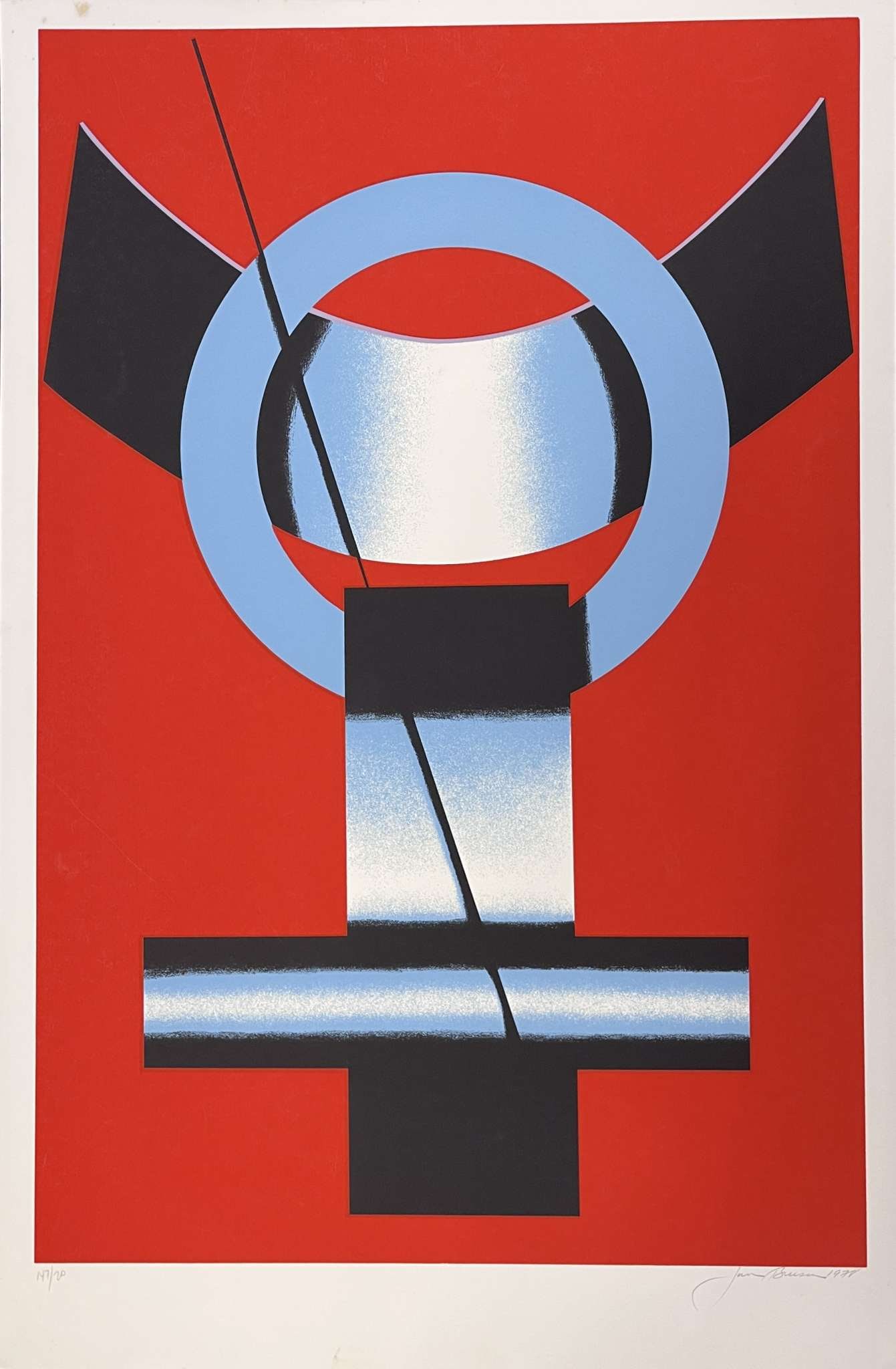 Jack Brusca - Symbol: Artist: Jack Brusca Title: Symbol Year: 1978 Dimensions: 24 x 36 in. Edition: From the Rare Limited Edition of 200 Medium: Silkscreen in Colors Condi
