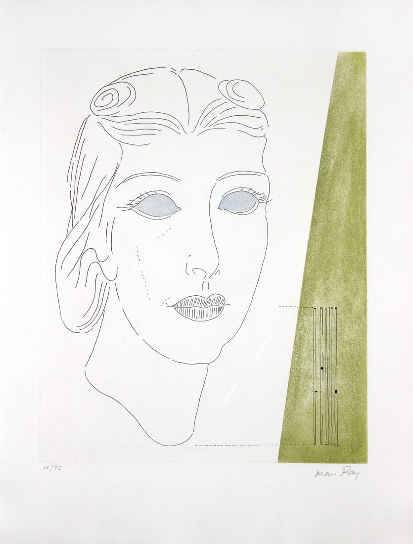 Genia by Man Ray: Artist: Man Ray Title: Genia Year: 1971 Dimensions: 25.6in. by 19.7in. Edition: 18 from the limited edition of 75 Publisher: XXe Siecle Paris; Leon Amiel New York