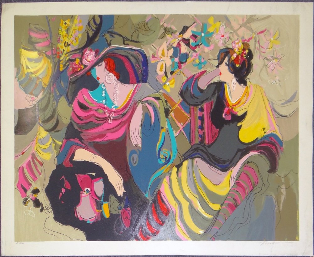 Isaac Maimon "Gazebo" serigraph: Artist: Isaac Maimon Title: "Gazebo" Medium: Original serigraph on paper Edition: AP 18 from the limited edition of 40 Size: 38" x 48 3/4" Signature: Hand signed, lower rig