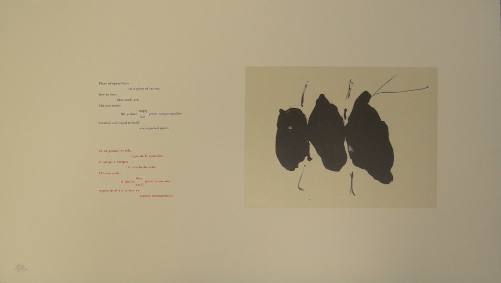 Motherwell Octavio Paz: Artist: Robert Motherwell Title: ""Nocturne II"" Suite: Poems de Octavio Paz Medium: Original lithograph with chine applique Size: 21 1/2"" x 36 1/4"" Edition: Numbered IX