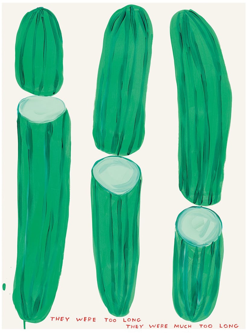 David Shrigley - They Were Too Long: Artist: David Shrigley Title: They Were Too Long Year: 2021 Dimensions: 23 5/8in. by 31 1/2in. Publisher: Shrig Shop Medium: Offset Lithograph in Colors on 200g