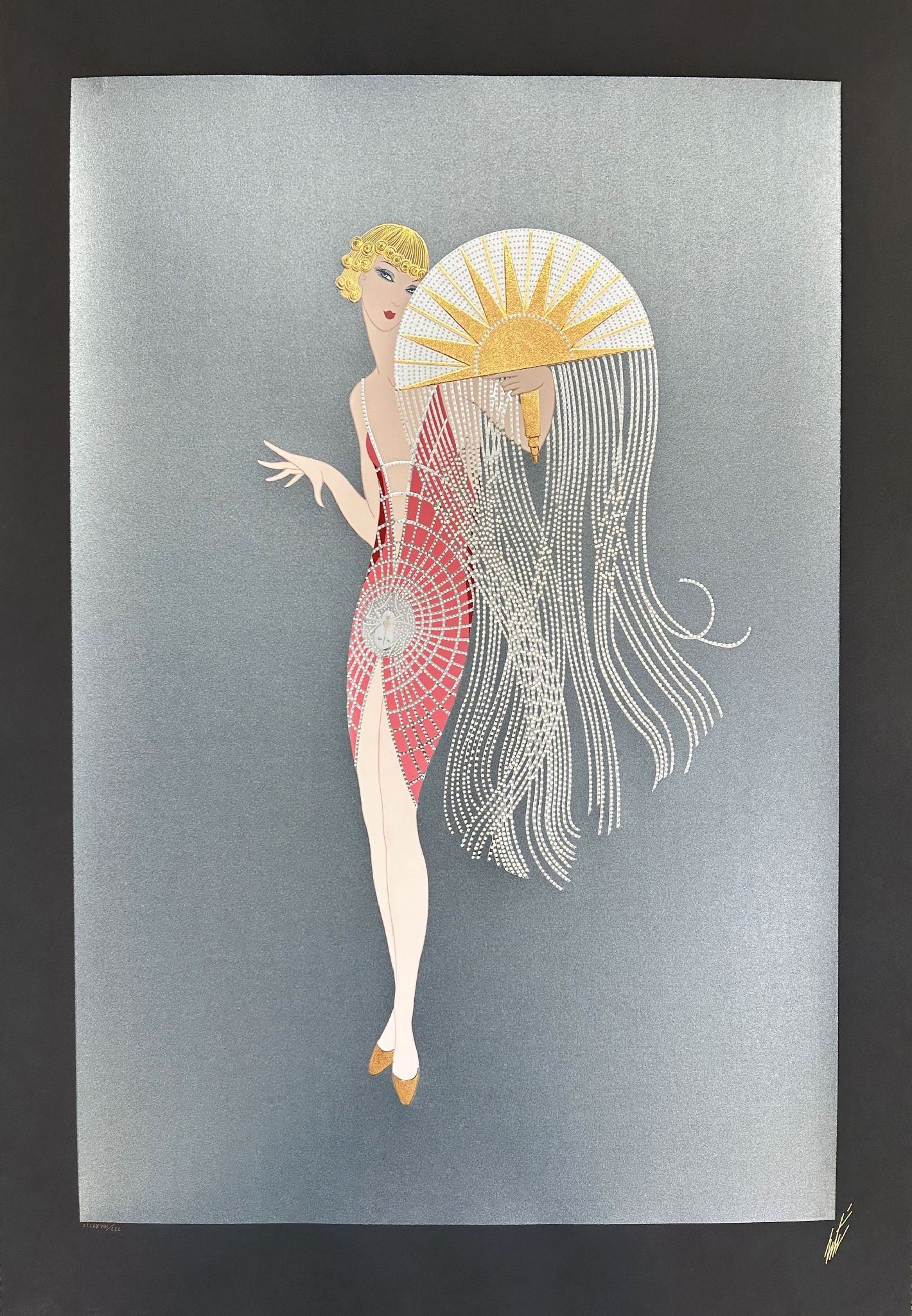 Erte - Flapper: Artist: Erte Title: Flapper Year: 1990 Dimensions: 40 3/4 x 29 3/4 in. Edition: CCII from the limited Roman Numeral edition of CCC, aside from the edition of 300 Pu