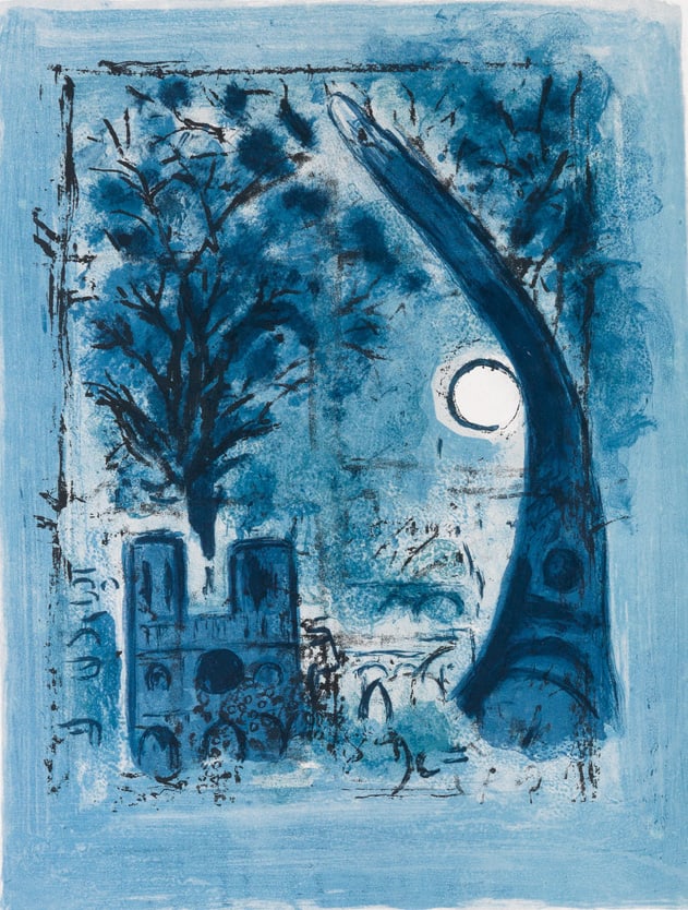 Marc Chagall、Bouquet With Eiffel Tower MARC CHAGALL Bouquet a la Tour Eiffel, 1963 - Walmart.com