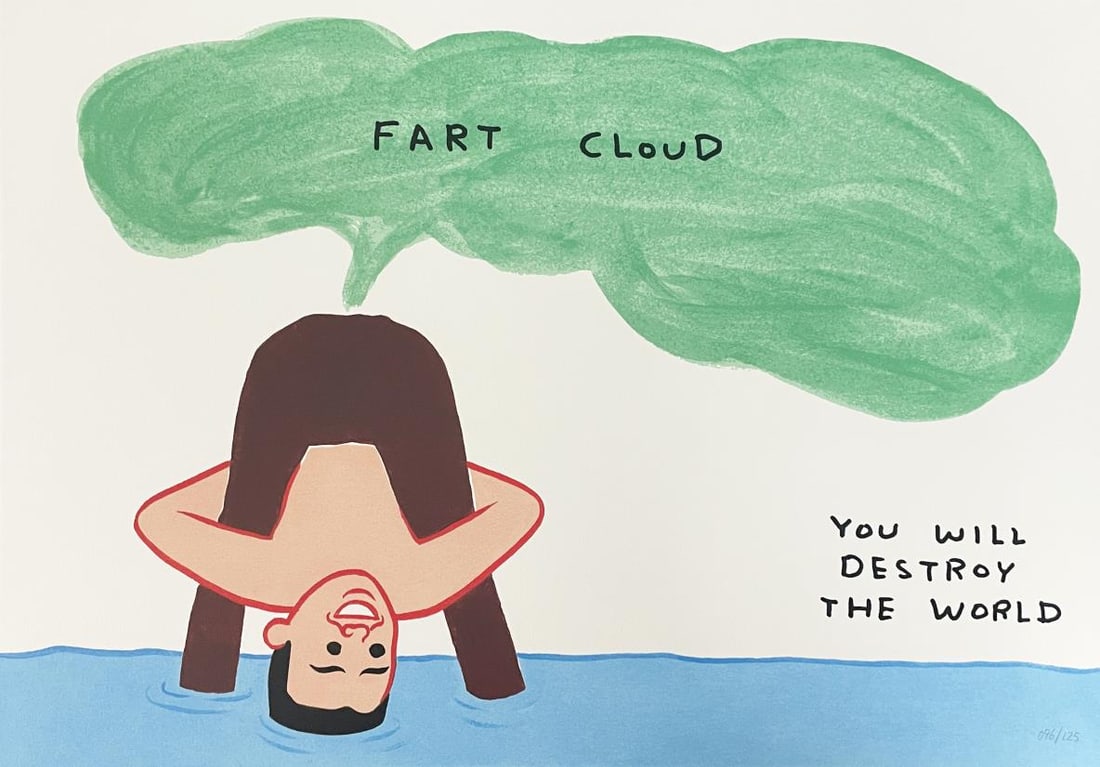 David Shrigley and Joan Cornella - Fart Cloud: Artist: David Shrigley and Joan Cornella Title: Fart Cloud Year: 2022 Dimensions: 12 4/5in. by 17in. Edition: From the Rare Limited Edition of 125 Suite: Vote J