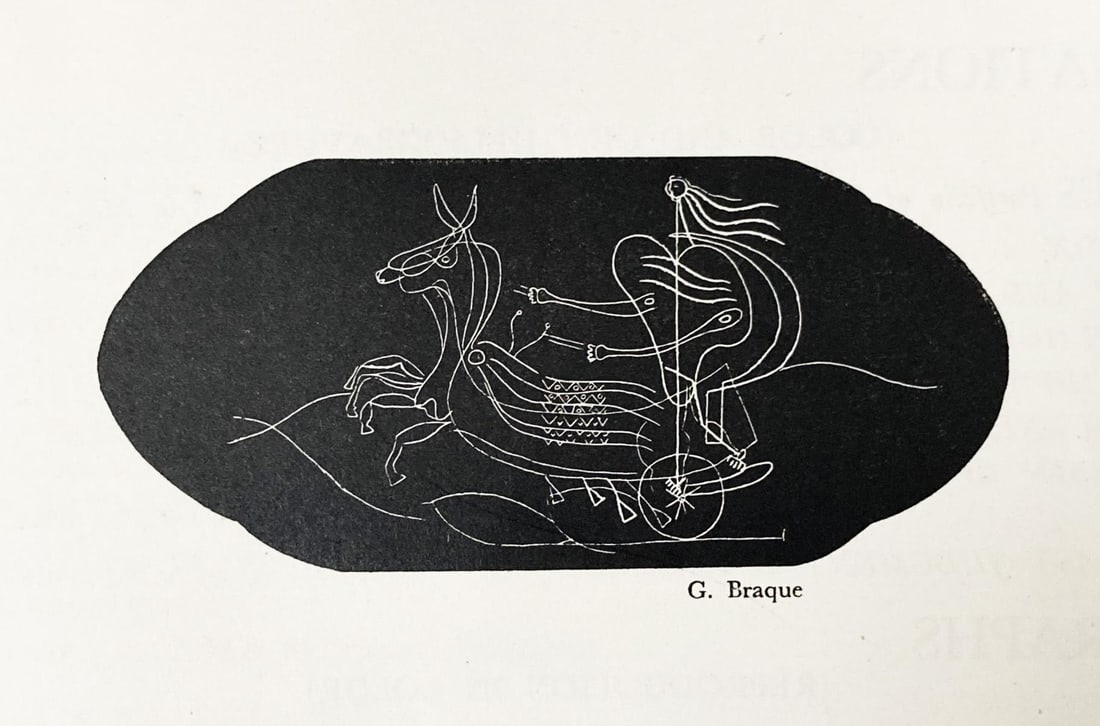 George Braque - Untitled Chariot: Artist: George Braque Title: Untitled Chariot Year: 1960 Dimensions: 5in. by 3in. Edition: From the rare limited edition Publisher: Mourlot Suite: