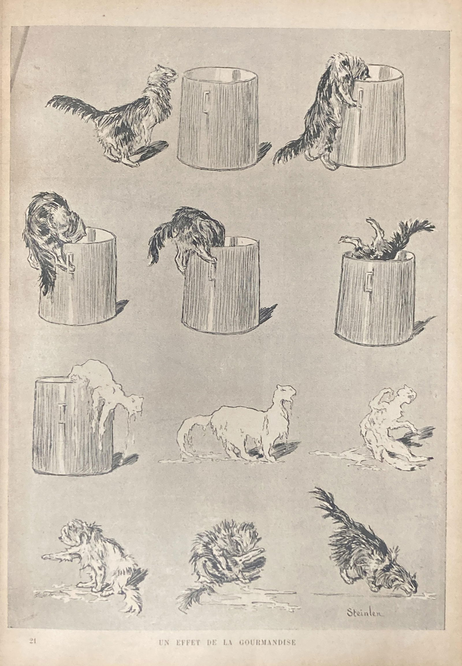 Theophile Alexandre Steinlen - Un Effet De Un Gourmandise: Artist: Theophile Alexandre Steinlen Title: Un Effet De Un Gourmandise Year: 1898 Dimensions: 12.5in. by 9.5in. Edition: From the rare limited edition Publisher: