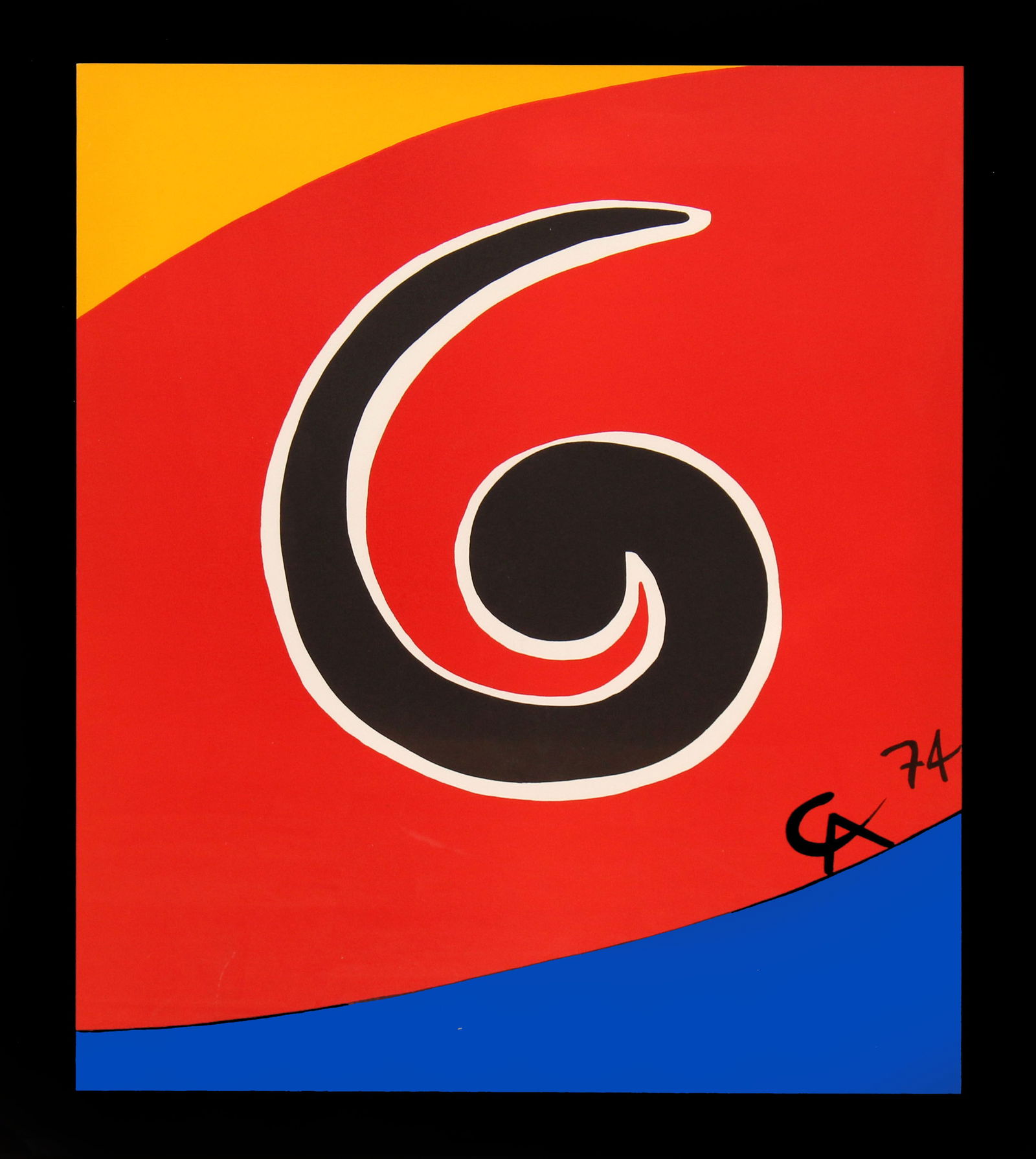 Alexander Calder - Sky Swirl: Artist: Alexander Calder Title: Sky Swirl Year: 1974 Dimensions: 26 x 20 in. Edition: From the rare limited edition Suite: Flying Colors for Braniff Airlines