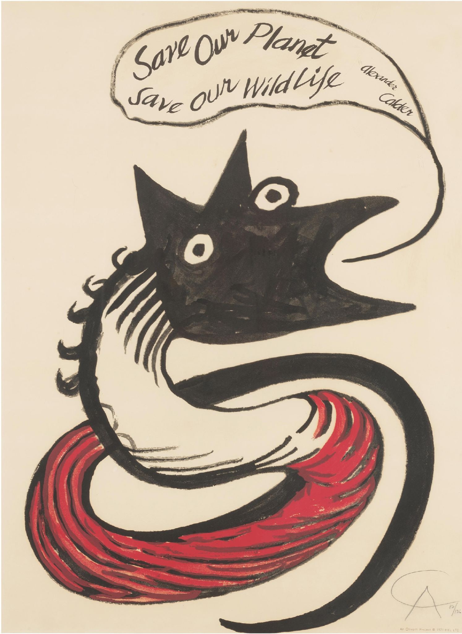 Alexander Calder - Save Our Planet, Save Our Wildlife: Artist: Alexander Calder Title: Save Our Planet, Save Our Wildlife Year: 1971 Dimensions: 29 11/16 x 22 in. Edition: 82 from the limited edition of 136 Publisher:</