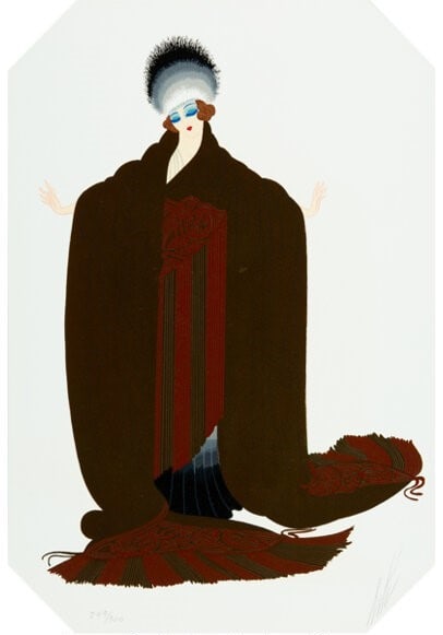 Erte - King's Favorite: Artist: Erte Title: King's Favorite Year: 1979 Dimensions: 25 x 19 5/8 in. Edition: From the Rare Limited Editionof 300 Publisher: Circle Fine Art Me