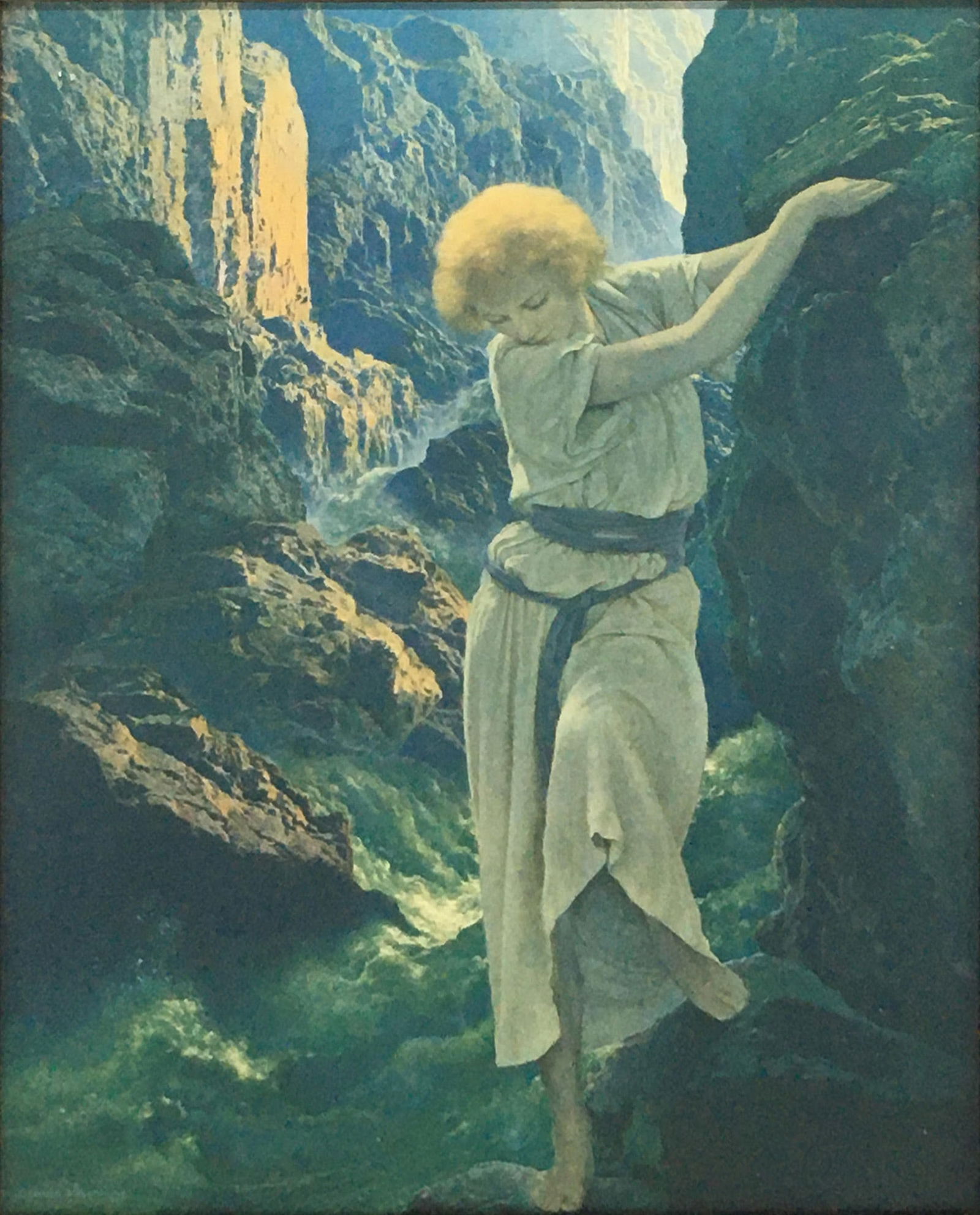 Maxfield Parrish - The Canyon: Artist: Maxfield Parrish Title: The Canyon Year: c. early 1900s Dimensions: 15 x 11 in. Edition: From the rare limited edition Medium: Original offset lithograp