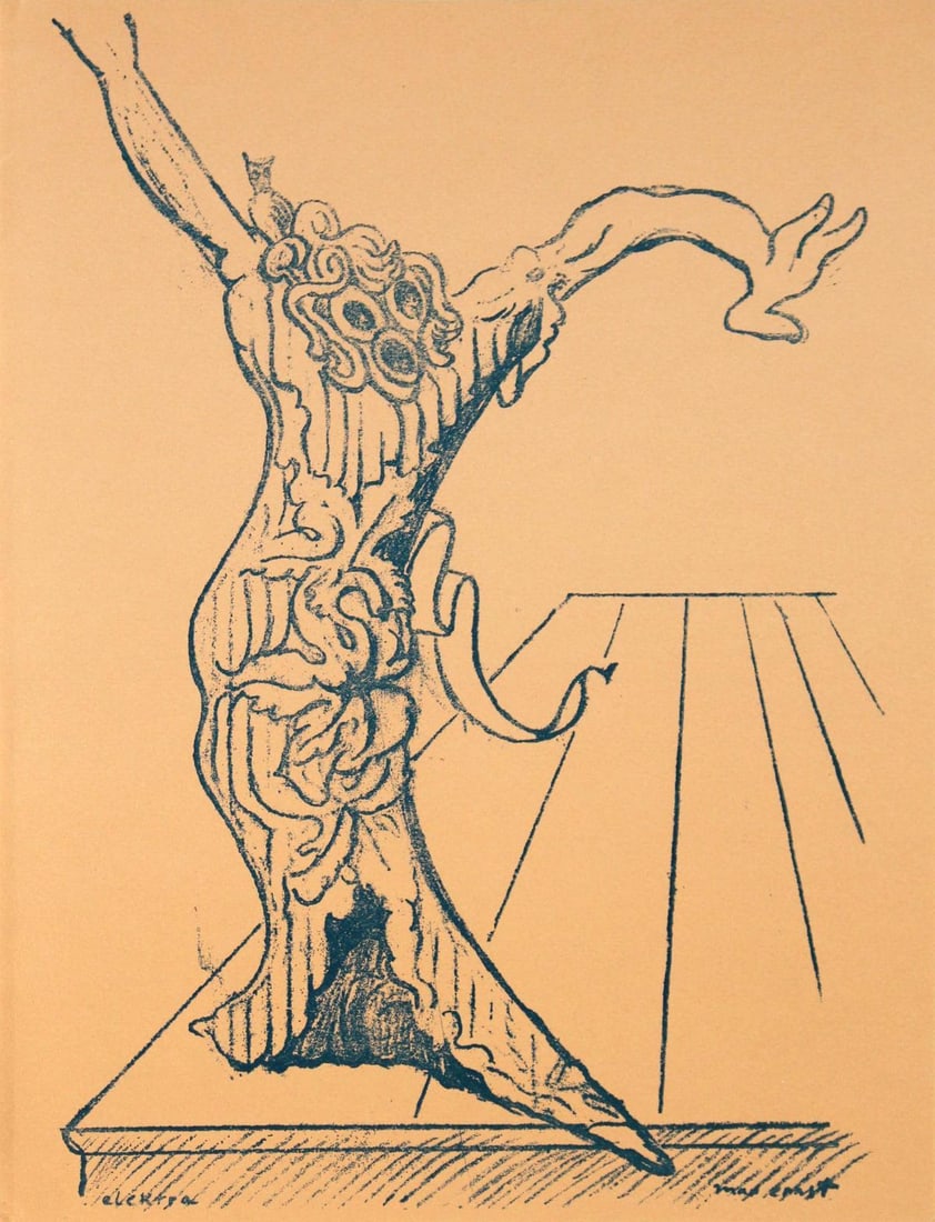 Max Ernst - Elektra: Artist: Max Ernst Title: Elektra Year: 1939 Dimensions: 12.5in. by 9.75in. Edition: From the rare limited edition Publisher: San Lazzaro Paris Suite: