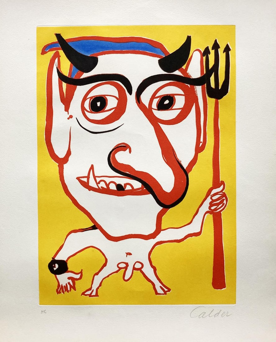 Alexander Calder - Devil: Artist: Alexander Calder Title: Devil Dimensions: 26 1/8in. by 20 1/8in. Edition: From the Rare Limited Edition Medium: Aquatint in Colors on Paper Condition: E