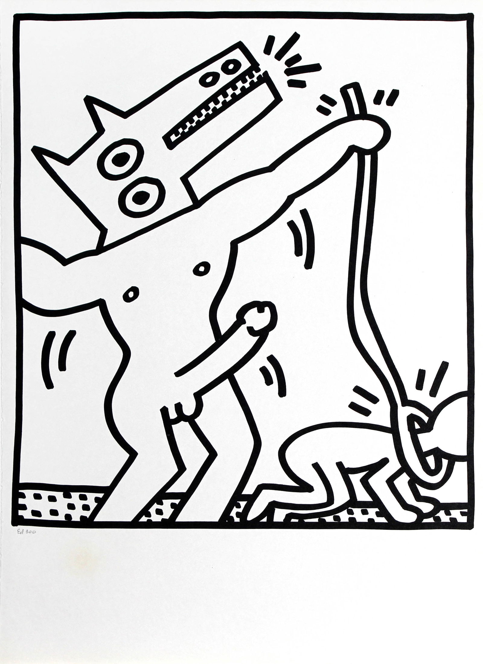 Keith Haring - Dog Walking Man (from Lucio Amelio Suite): Artist: Keith Haring Title: Dog Walking Man (from Lucio Amelio Suite) Year: 1983 Dimensions: 18.5in. by 13in. Edition: From the limited edition of 300 Publisher: