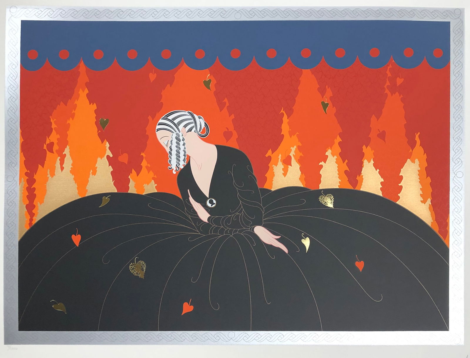 Erte - Memories: Artist: Erte Title: Memories Year: 1984 Dimensions: 24in. by 36in. Edition: From the limited edition of CXXV Medium: Original serigraph on paper with embossing<