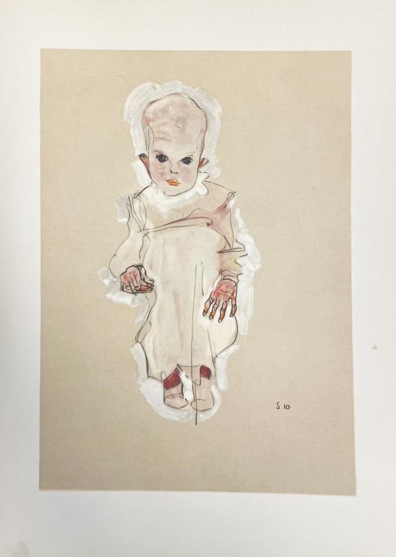 Egon Schiele (After) - Baby: Artist: Egon Schiele (After) Title: Baby Year: 1951 Dimensions: 9 5/16in. by 13 3/8in. Edition: From the rare limited edition Publisher: Druck Und Verlag Der Os