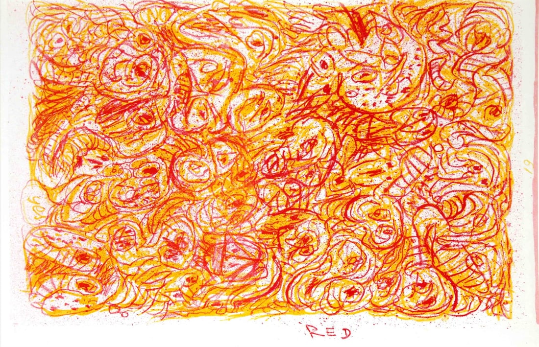 Pierre Alechinsky - Red: Artist: Pierre Alechinsky Title: Red Year: 1964 Dimensions: 11 3/8in. by 16 1/8in. Edition: From the rare limited edition Publisher: E.W. Kornfeld Switzerland</