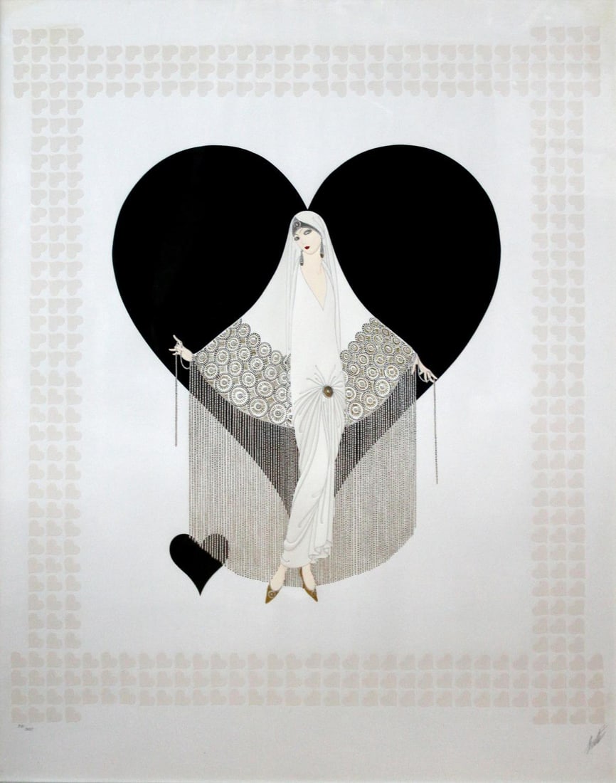 Erte - Wedding Dress "Fringe Gown": Artist: Erte Title: Wedding Dress "Fringe Gown" Year: 1985 Dimensions: 3805in. by 30.25in. Edition: From the rare limited edition of 300 Suite: June Brides