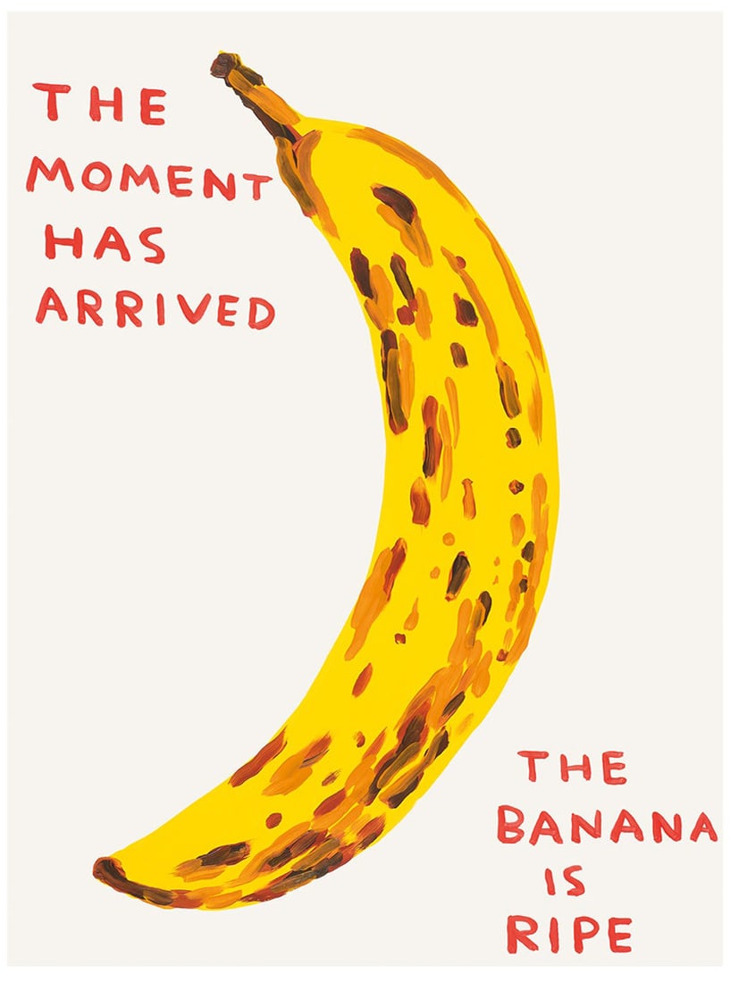David Shrigley - The Moment Has Arrived: Artist: David Shrigley Title: The Moment Has Arrived Year: 2021 Dimensions: 23 5/8 x 31 1/2 in. Edition: From the Rare Limited Edition Publisher: Shrig Shop