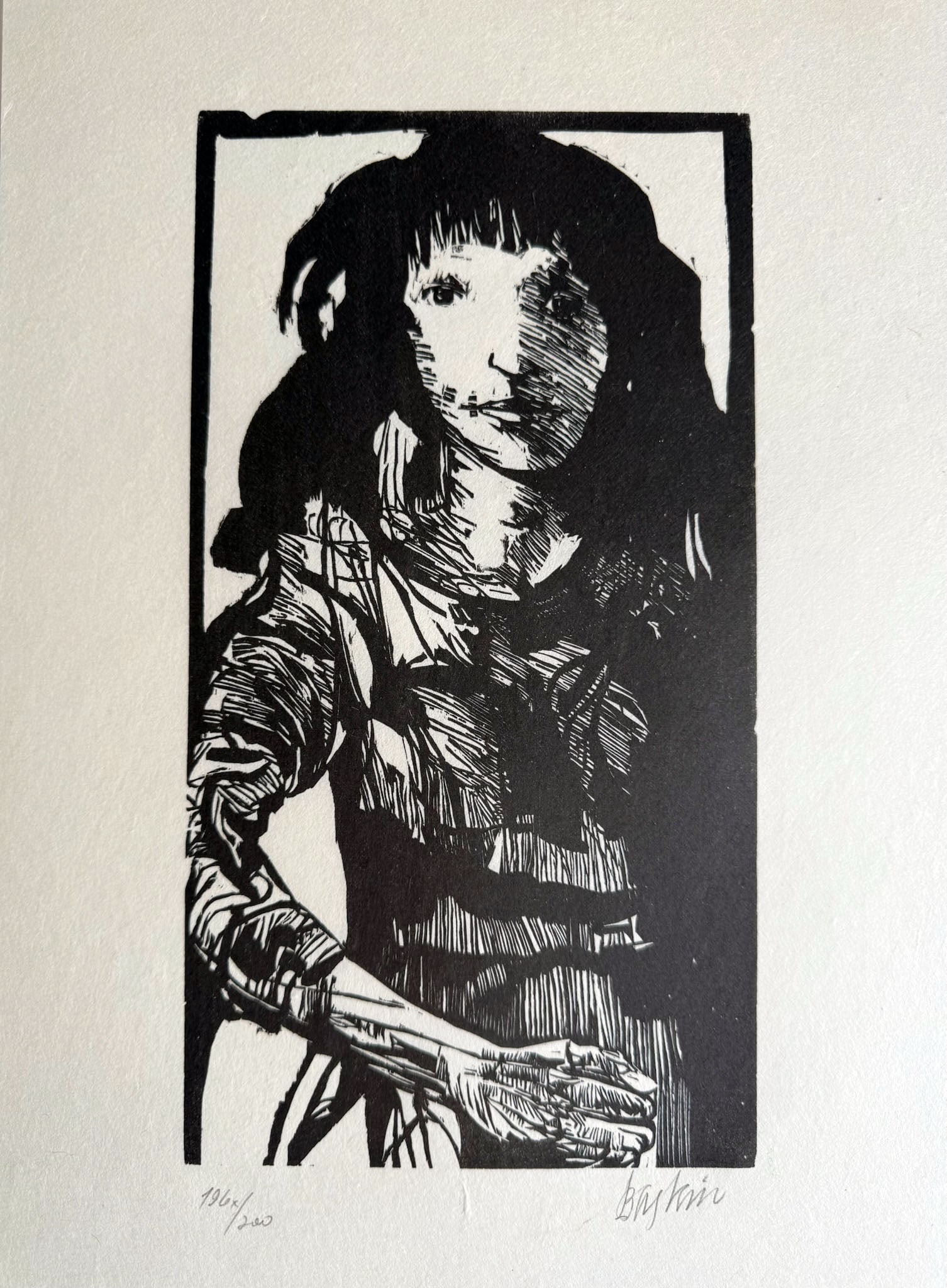 Leonard Baskin - Untitled Woodblock from ""Othello"" 1973: Artist: Leonard Baskin Title: Untitled Woodblock from ""Othello"" 1973 Year: 1973 Dimensions: 12 1/2 x 19 1/2 in. Edition: From the limited edition of 200 Medium:</