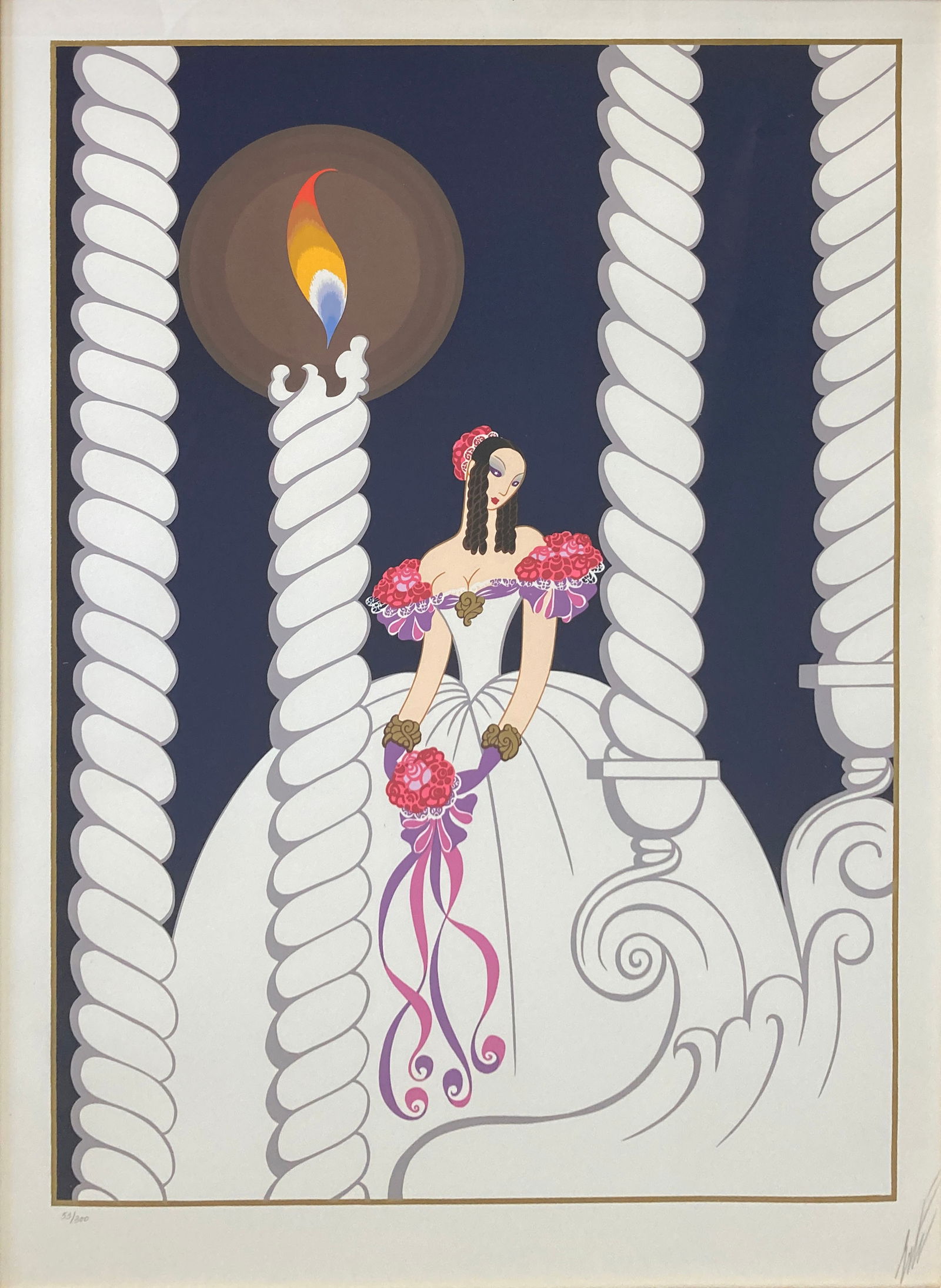 Erte - Tilted La Traviata: Artist: Erte Title: Tilted La Traviata Year: 1982 Dimensions: 20in. by 27.5in. Edition: Fom the limited edition of 300 Medium: Original serigraph on paper with
