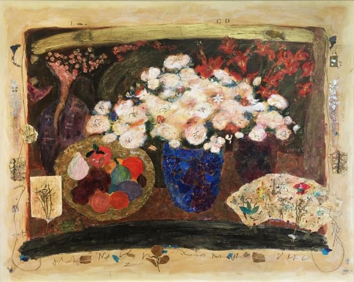 Roy Fairchild Woodard - Red and White Flowers (Hand Embellished) (1 of 1)