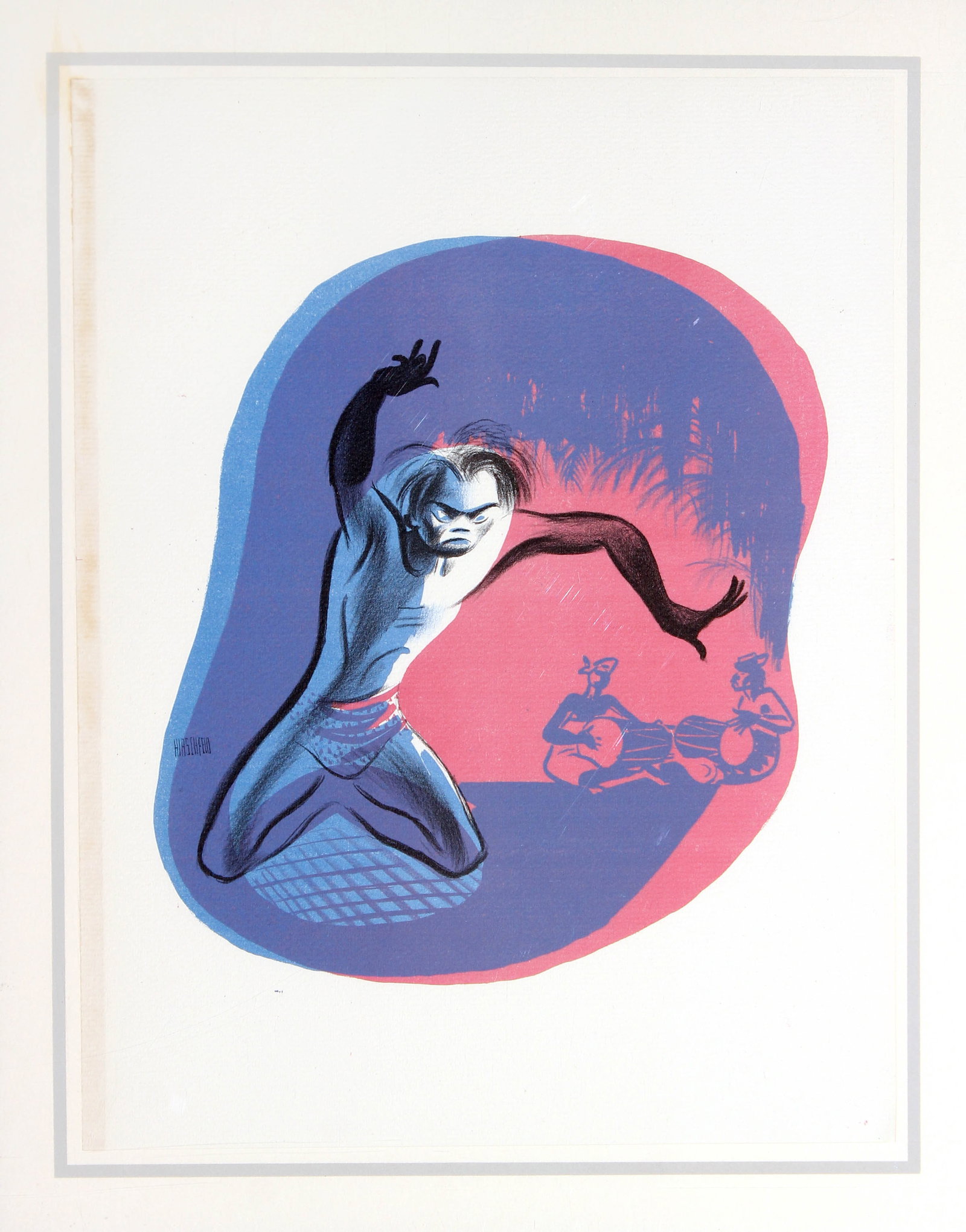 Al Hirschfeld - Trance Dancer Bali: Artist: Al Hirschfeld Title: Trance Dancer Bali Year: 1941 Dimensions: 14.5in. by 18in. Edition: From the rare limited edition of 1000 Publisher: Hyperion Press New York