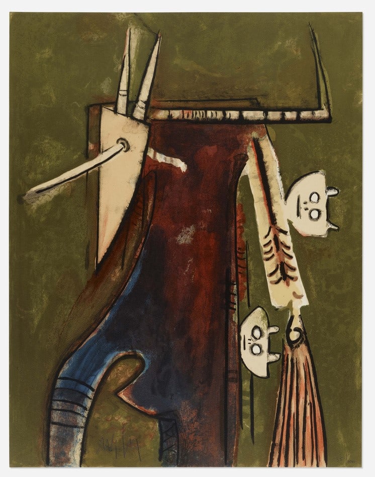 Wifredo Lam - Lithograph II from Bonjour Max Ernst: Artist: Wifredo Lam Title: Lithograph II from Bonjour Max Ernst Year: 1976 Dimensions: 26 in. by 19in. Edition: Numbered from the Rare Limited Edition of 100 Publis