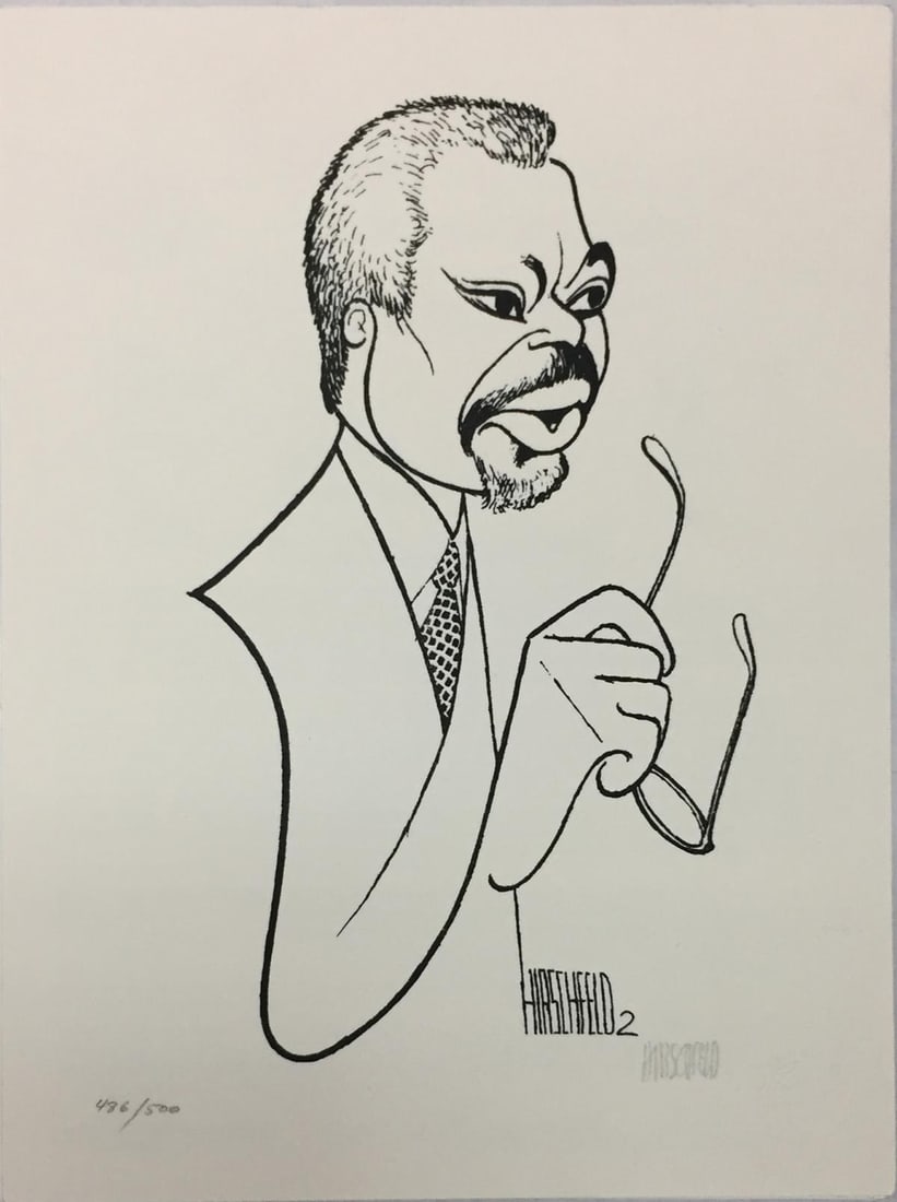 Al Hirschfeld - UN Secretary-General Kofi Annan: Artist: Al Hirschfeld Title: UN Secretary-General Kofi Annan Year: 1998 Dimensions: 12in. by 9in. Edition: From the Rare Limited Edition of 500 Publisher: World