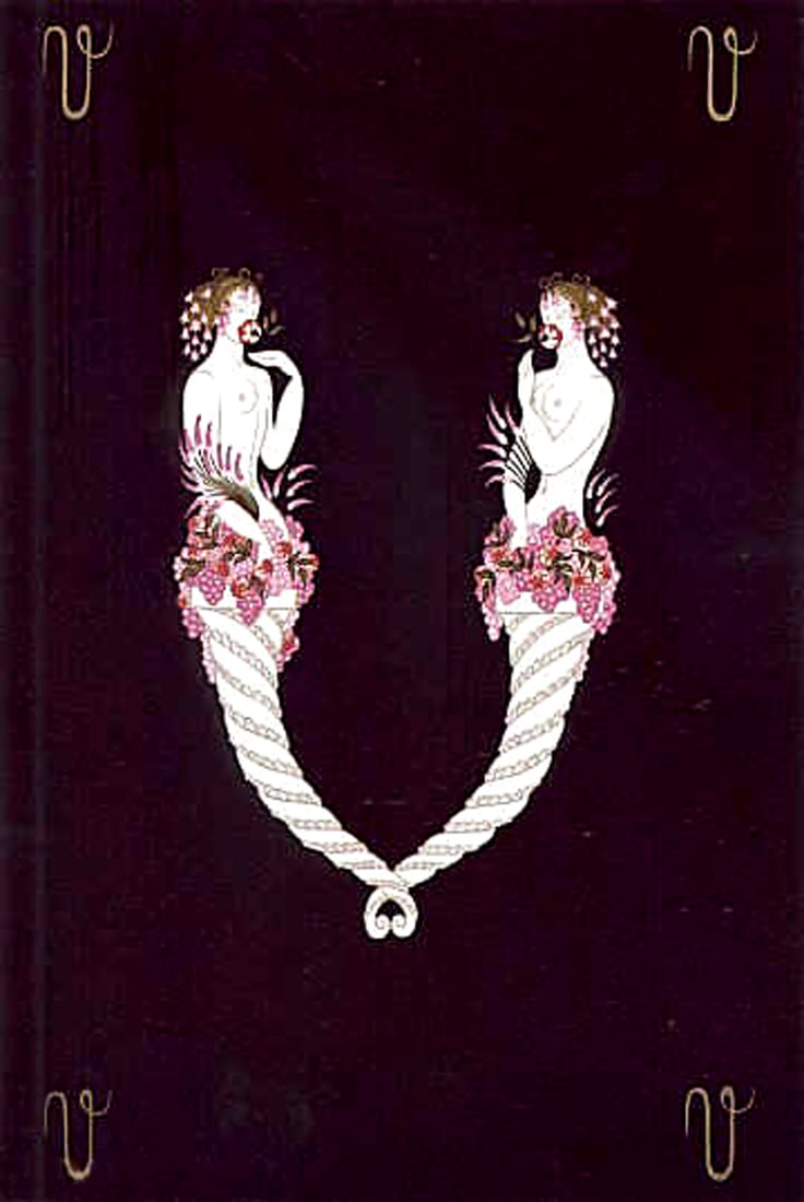 Erte - The Letter V: Artist: Erte Title: The Letter V Year: 1976 Dimensions: 25.5in. by 18.75in. Edition: From the rare limited edition Publisher: Atelier Gourdon Atelier Arcay Paris; American