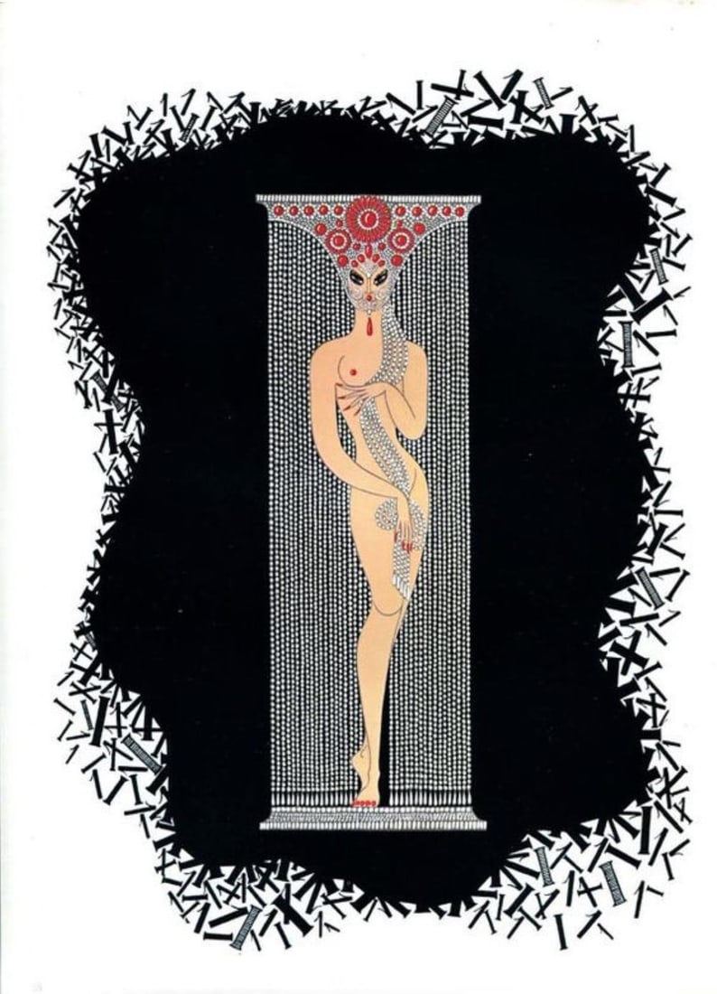 Erte - Number 1: Artist: Erte Title: Number 1 Year: 1976 Dimensions: 25.5in. by 18.75in. Edition: From the limited edition of XC Publisher: Atelier Gourdon Atelier Arcay Paris;
