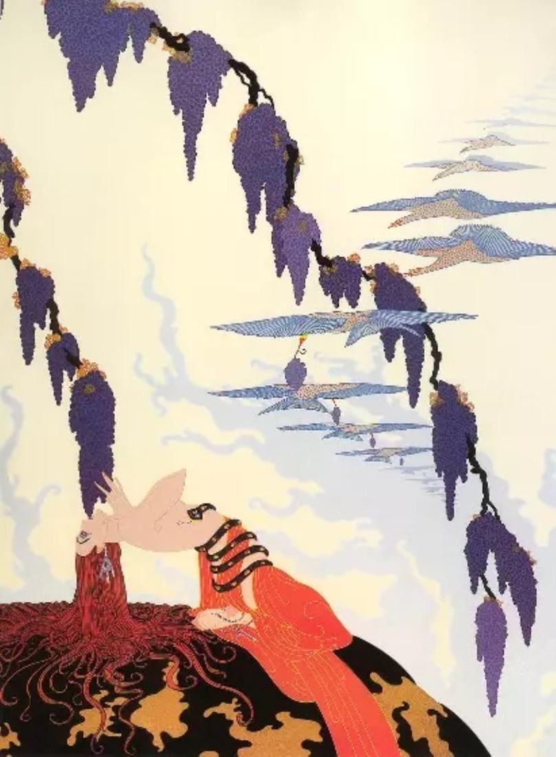 Erte - Vintage: Artist: Erte Title: Vintage Year: 1980 Dimensions: 31in. by 23in. Edition: From the Rare Limited Edition of 300 Publisher: Circle Art Medium: Ori