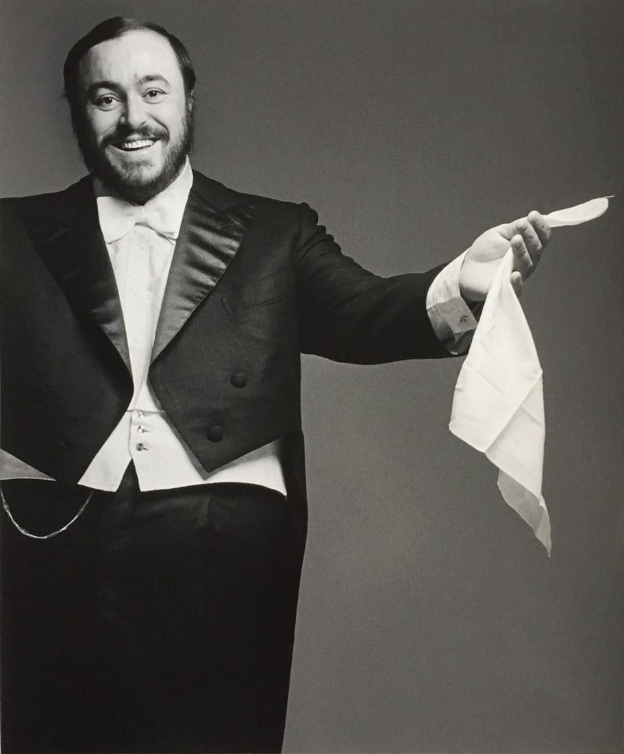 Francesco Scavullo - Pavarotti (1977): Artist: Francesco Scavullo Title: Pavarotti (1977) Year: 2004 Dimensions: 20in. by 24in. Edition: From the Rare Limited Edition Suite: Volume I Song