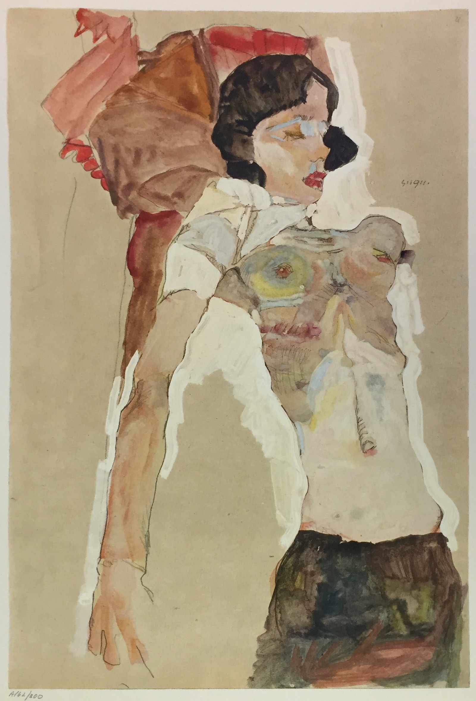 Egon Schiele (After) - Sleeping Woman, half draped: Artist: Egon Schiele (After) Title: Sleeping Woman, half draped Year: 1969 Dimensions: 19 3/4 x 14 1/4 in. Edition: From the Rare Limited Edition of 300 Publisher:<