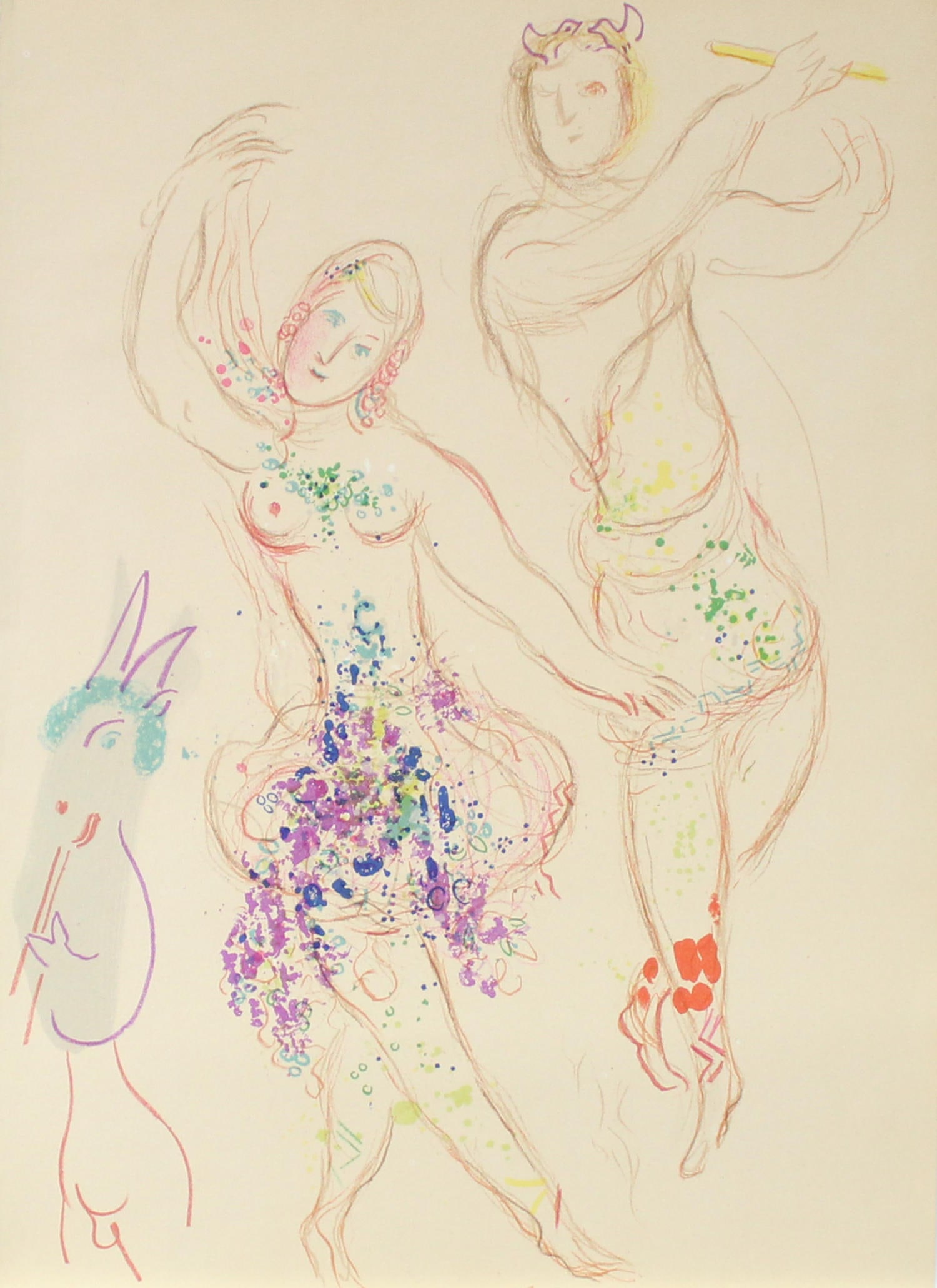 Marc Chagall (After) - Daphnis and Chloe: Artist: Marc Chagall (After) Title: Daphnis and Chloe Dimensions: 10 1/4in. by 13 3/4in. Edition: From the rare limited edition Publisher: Prestel Germany / UK Suit