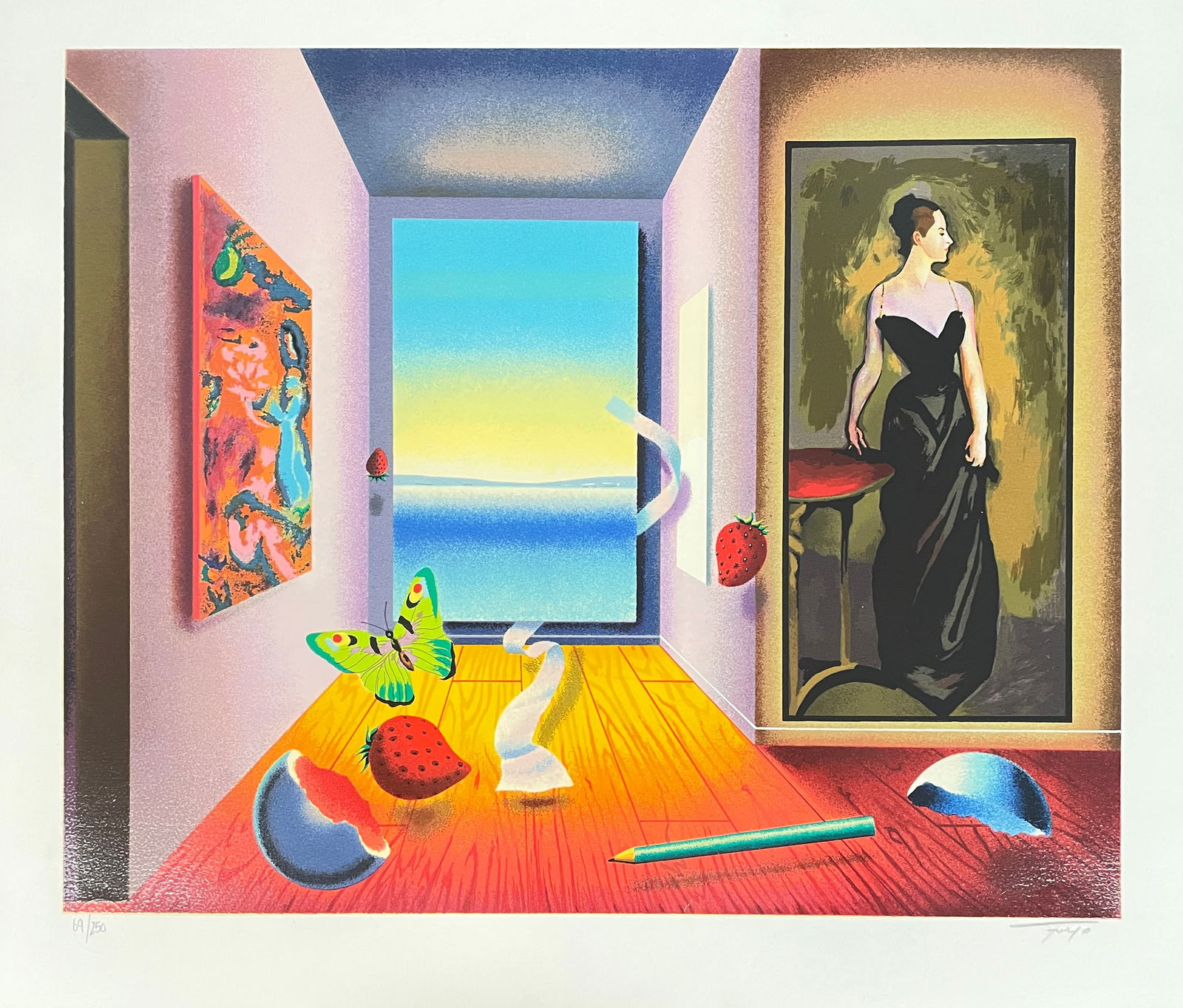 Ferjo - Lady in Green: Artist: Ferjo Title: Lady in Green Year: 2001 Dimensions: 27 1/2in. by 23 3/4in. Edition: From the rare limited edition of 250 Medium: Original lithograph on pa